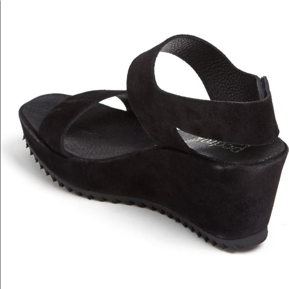 Pedro García Fiona Wedge Sandal Black Suede 36.5 - Picture 2 of 16